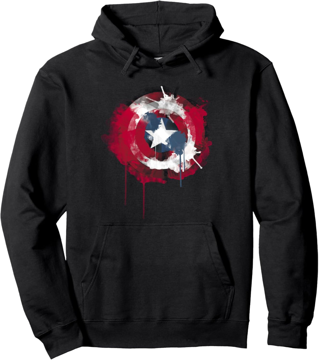 Marvel Captain America Avengers Shield Watercolor Pullover Hoodie