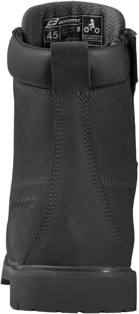 Bogotto Havoc Wasserdichte Motorrad Stiefel, Schwarz, Grösse 47, Leder, Herren Schwarz 47 EU, Schwar