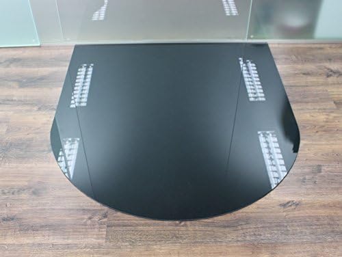 Rundbogen 120x140cm Glas schwarz - XXL Funkenschutzplatte Kaminbodenplatte Glasplatte f. Kaminofen O