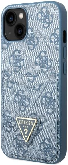 Guess GUHCP13SP4TPB Hülle für iPhone 13 Mini 5,4" blau/Blue hardcase 4G Triangle Logo Cardslot
