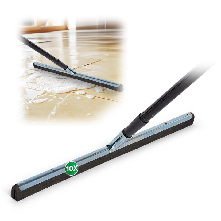 Novaliv 10x Fliesenabzieher Dusche 60 cm Boden mit Schraub- Steckstiel 137 cm Wasserabzieher für Bod