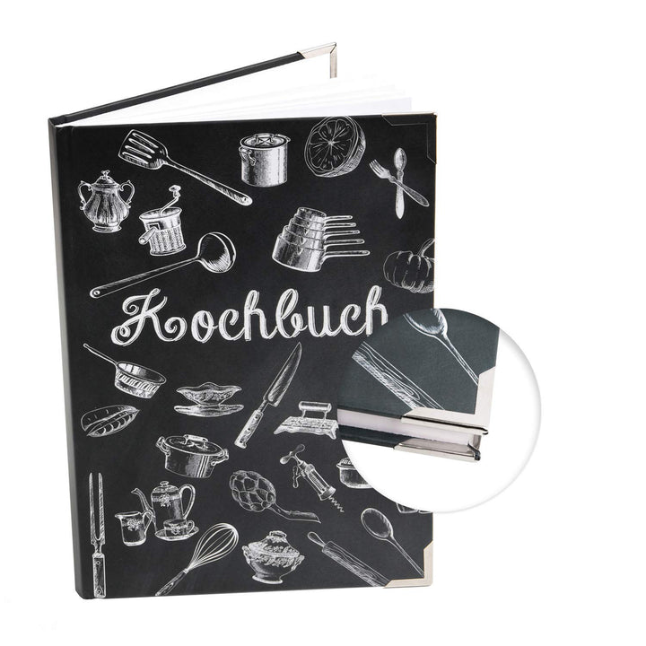 Logbuch-Verlag Kleines eigenes Kochbuch zum Einschreiben leer Buch Rezepte Rezeptbuch DIN A5 schwarz