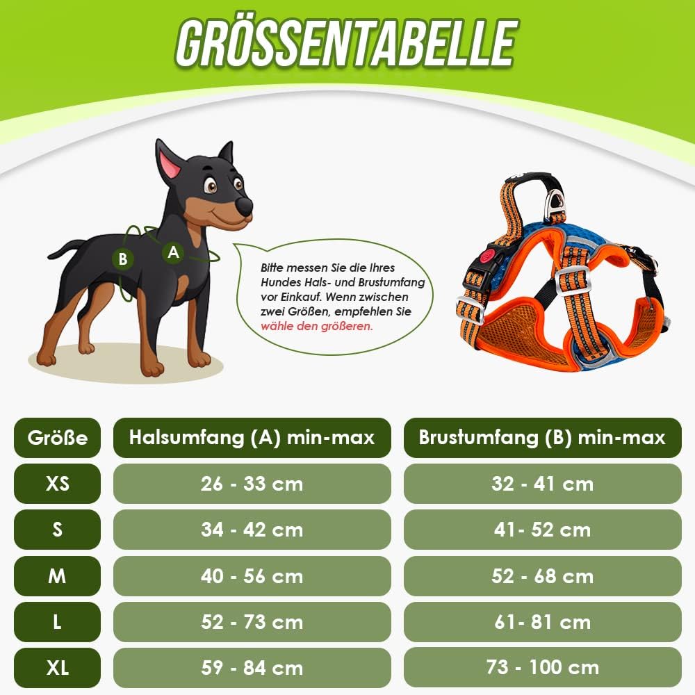 Eyein No-Pull Hundegeschirr, Air-Mesh Atmungsaktiv Brustgeschirr für kleine, mittelgrosse und grosse