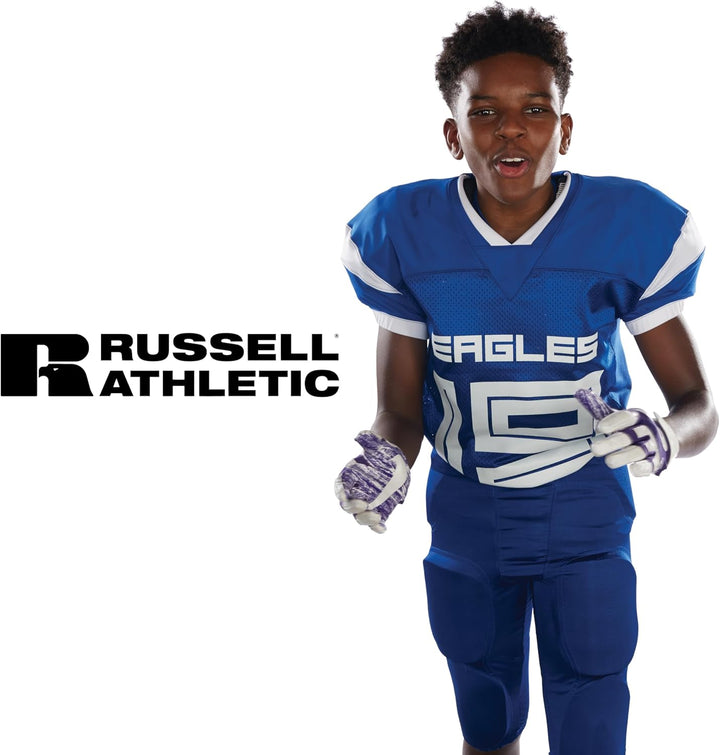 Russell Athletic Jungen Hose Youth Integrated 7-Piece Pad Football Pant S Grid Iron Silver, S Grid I