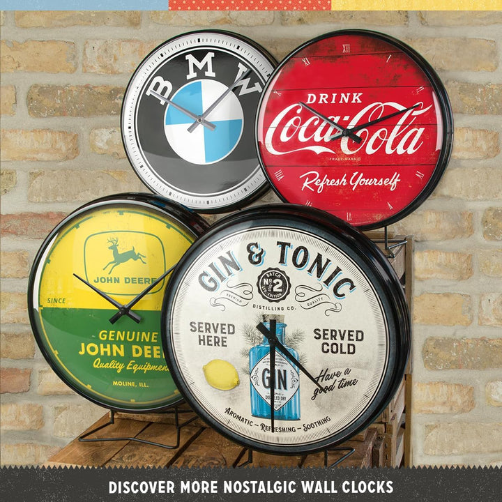 Nostalgic-Art Retro Wanduhr, Ø 31 cm, Coca-Cola – Thirst Quenching Green – Geschenk-Idee für Coke-Fa