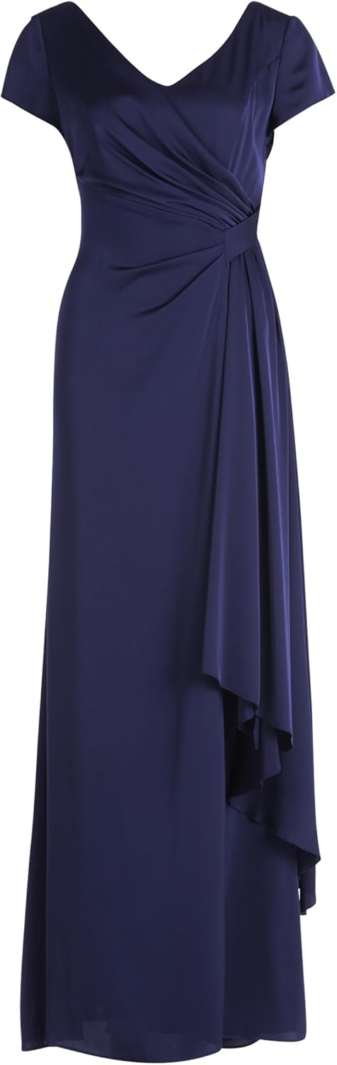 Vera Mont Damen Abendkleid mit Volant 40 Blau, 40 Blau