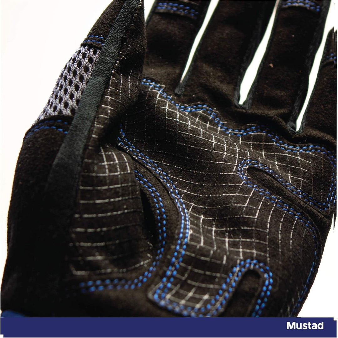 Mustad Wurfhandschuhe | Blau/Schwarz/Grau, S
