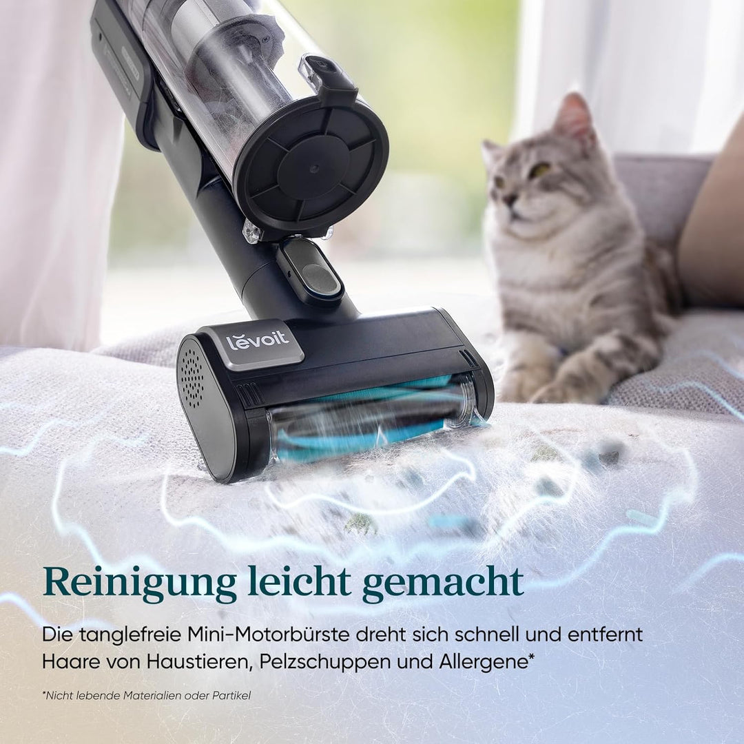 Levoit Originaler Mini-Motorbürste für LVAC-200 MAX & LVAC-300 Akku Staubsauger, Anti Hair Wrap, für