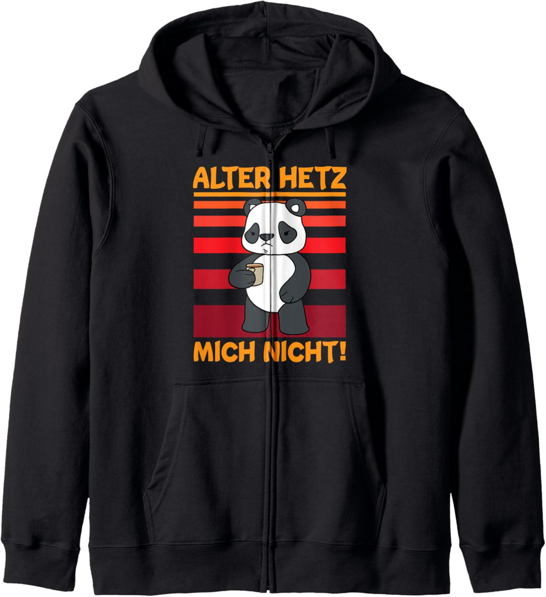 Alter Hetz Mich Nicht Panda mit Kaffee Morgenmuffel Vintage Kapuzenjacke