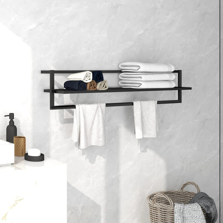 Handtuchhalter mit Regal, Blanket Ladder mit Metallrahmen für Balkon, Badezimmer, Platzsparend, Nich