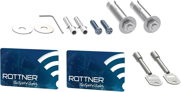 Rottner Möbeltresor RFID LAP 200V USB-C gleichschliessend Anthrazit Feuerfalz Notöffnung Innenbeleuc