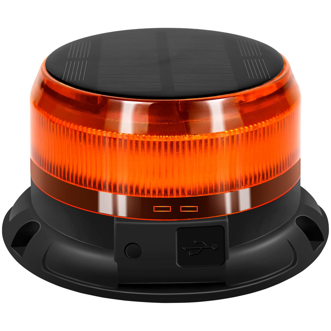 antom rundumleuchte akku Solarenergie 9 Blitzmuster 12V 24V Gelb Warnleuchte led Magnet mit 3 Meters