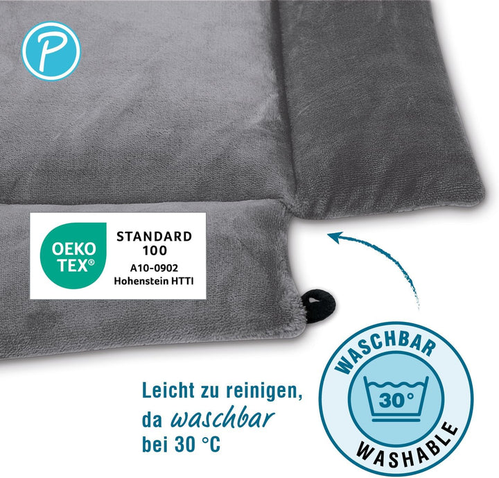 Petlando Fensterbankauflage mit Zugluftstopp Grau 78x35x3,5 cm