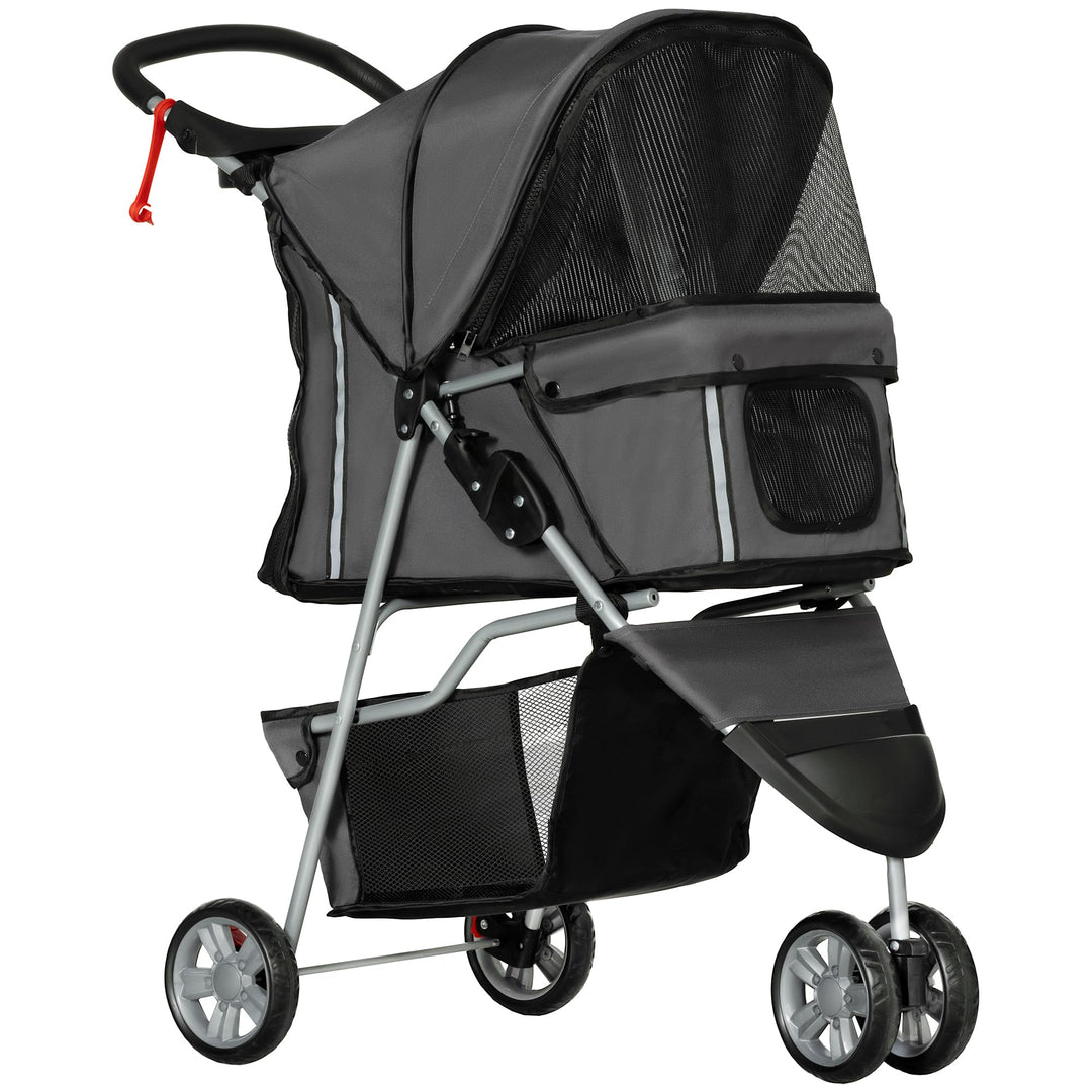 PawHut Hundewagen Hundebuggy klappbar für Hunde & Katzen bis 10 kg Katzenbuggy mit Kissen Netzfenste