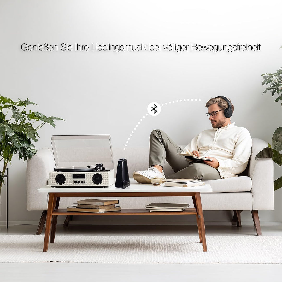 auvisio TV Kopfhörer: Digitaler Stereo-Funkkopfhörer, DSP, Akku, Bluetooth, Ladestation, 30m (Kopfhö