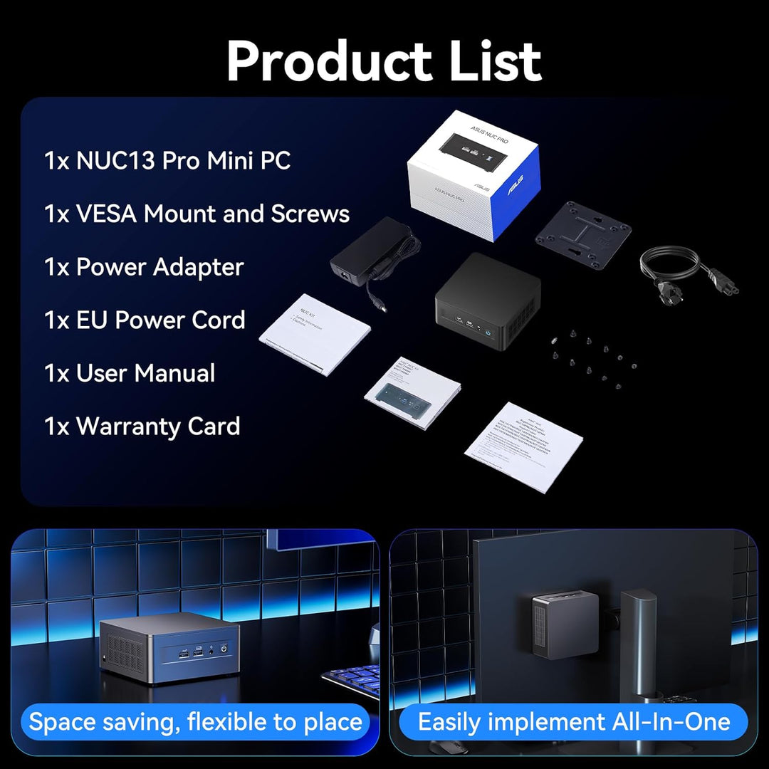 Intel NUC 13 PRO NUC13ANHi5: 13. Gen. CPU, 0 GB RAM/SSD, kein OS, Intel Core i5-1340P Mini-PC, 8K/4K