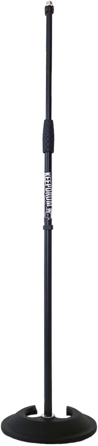keepdrum MS096 Mikrofonständer gerade, ausziehbar mit Guss-Sockel + universal Mikrofonklemme MS096 +