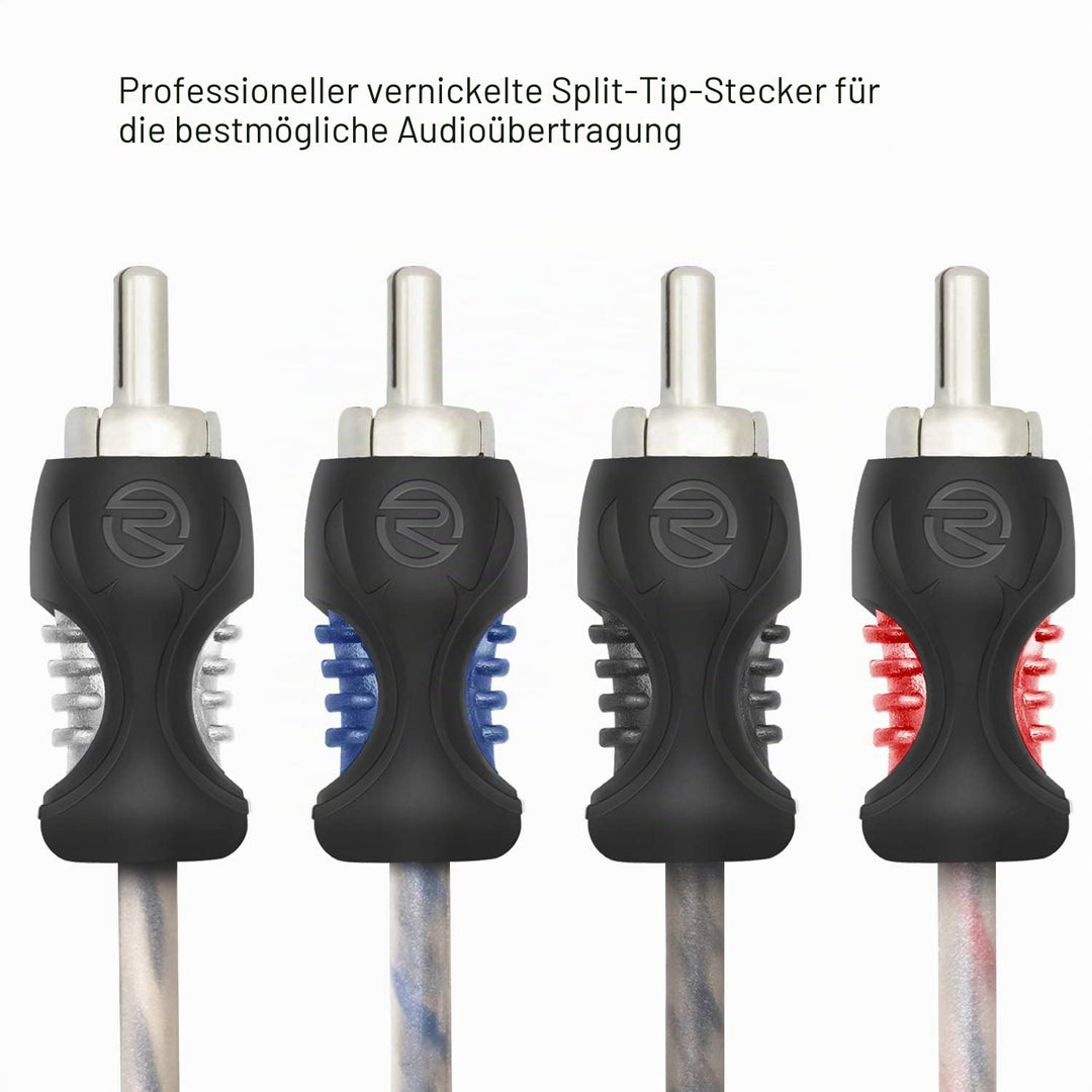RECOIL RCI417 100% sauerstofffreies Kupfer, 5,2 m, 4-Kanal-Cinch-Audiokabel, Twisted Pair mit Rausch