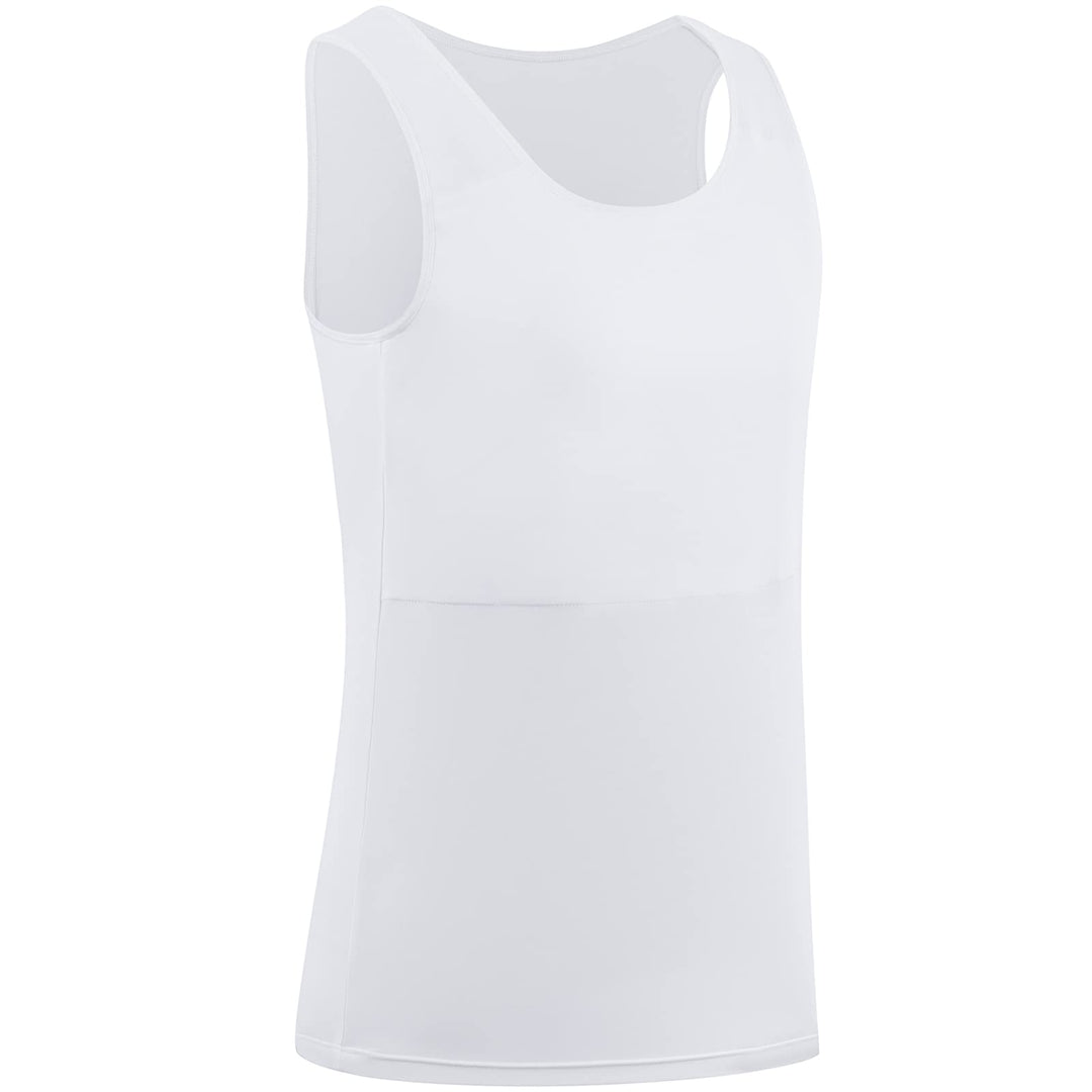 XUJI Brust Binder Transgender Tomboy Atmungsaktiv Langer Binder Pullover Tank Top S Weiss, S Weiss