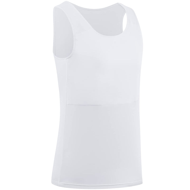 XUJI Brust Binder Transgender Tomboy Atmungsaktiv Langer Binder Pullover Tank Top S Weiss, S Weiss