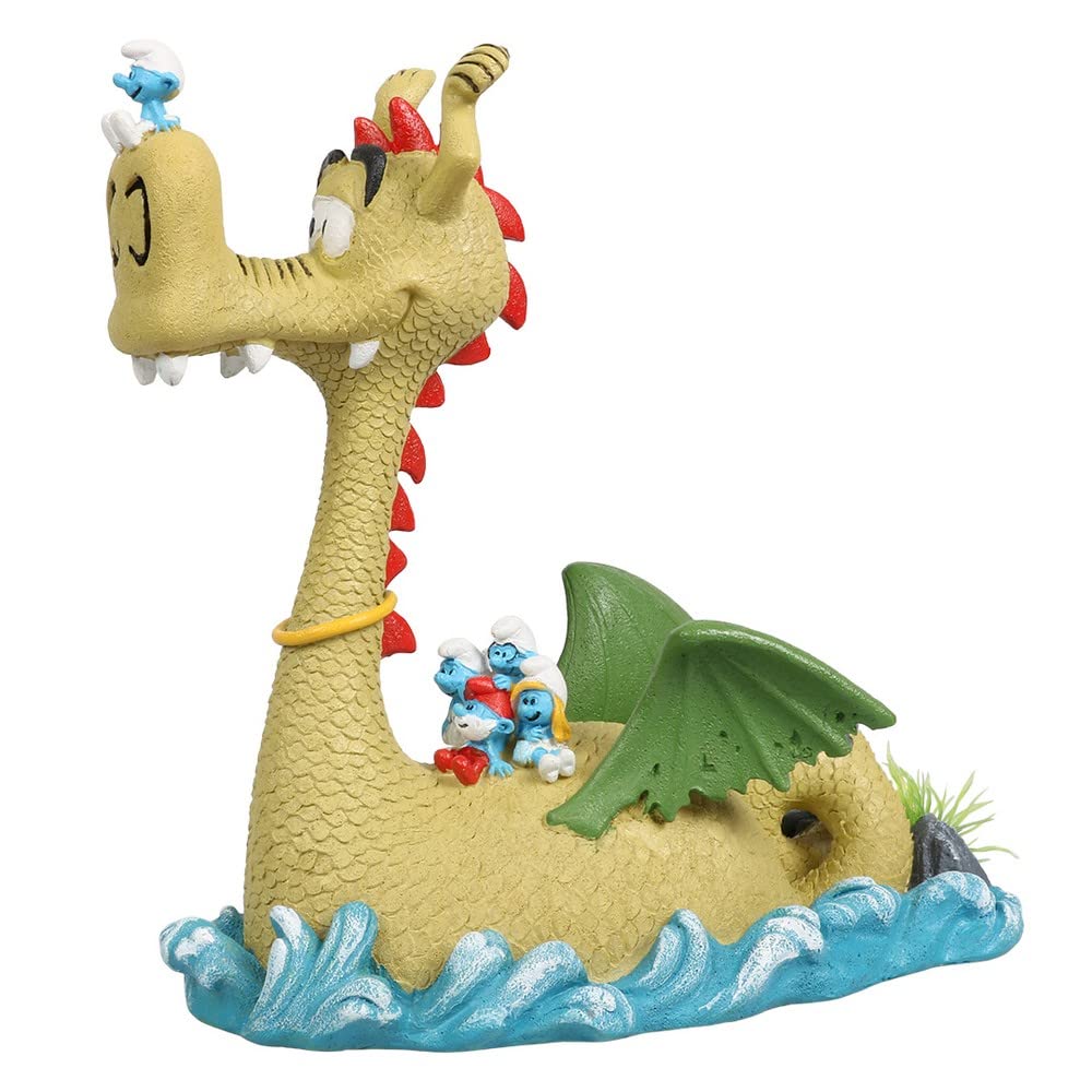 Aquadella, Figur Schlümpfe auf Wasser, Drache, 16,4 x 8,4 x 16,6 cm, sehr detailliert und hergestell