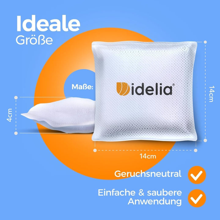 Idelia® 8x Luftentfeuchter Granulat 400g (Sparvorteils 8er Set Luftentfeuchter Nachfüllpack's) I Ent