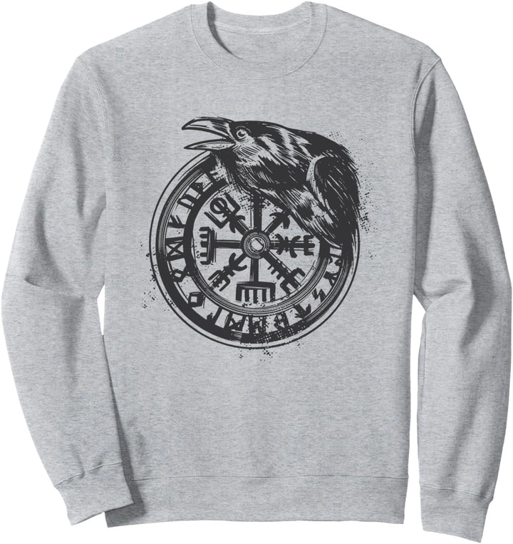 Wikinger Symbol Nordische Zeichen Keltisch Vegvisir Rabe Sweatshirt