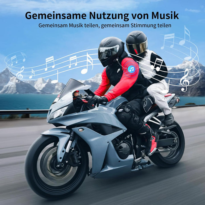 Fodsports FX8 AIR Motorrad Headset, Motorradhelm Headset für bis zu 6 Motorräder mit 1500m Reichweit