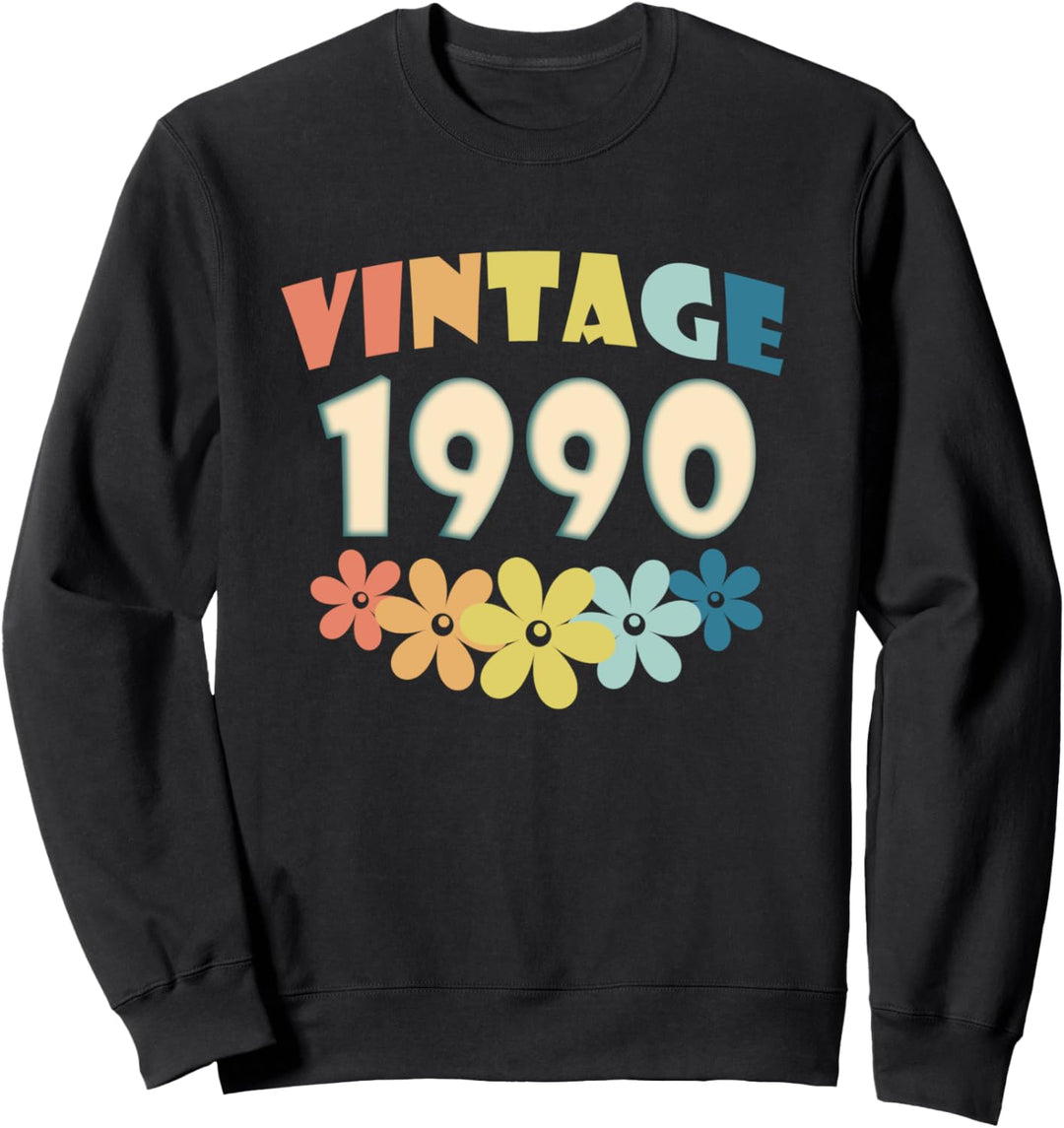 1990 Vintage Blumen 32. Geburtstag Geburtstagsgeschenk Sweatshirt