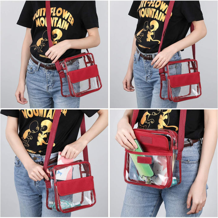 QKURT Klare Brieftasche mit verstellbarem Gurt, Concert Stadium Approved Clear Bag Transparent Purse