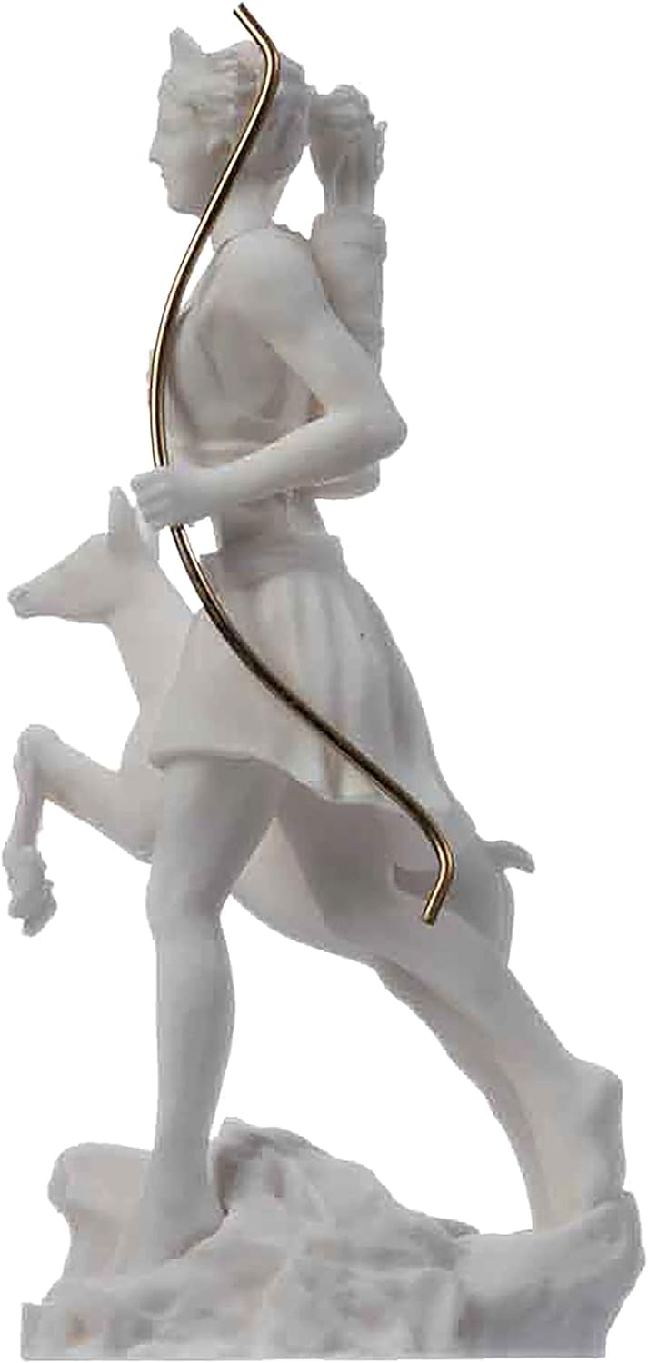 Göttin Artemis Diana Griechische Statue Natur Mond Alabaster 17 cm