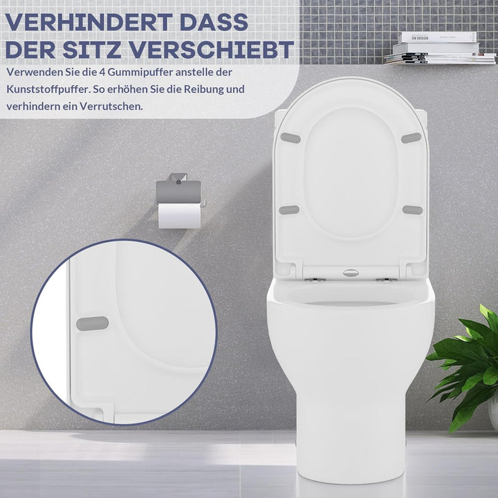 IDEALHOUSE Toilettendeckel mit Absenkautomatik, WC Sitz einfache Montage, Klodeckel Mit Quick-Releas