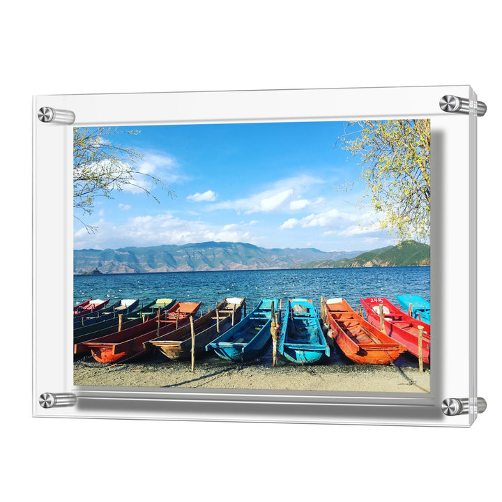 AMEITECH Acryl Bilderrahmen, Doppelte Panel Clear Wandhalter Bilderrahmen hält 32 x 23 cm Bilder A4,