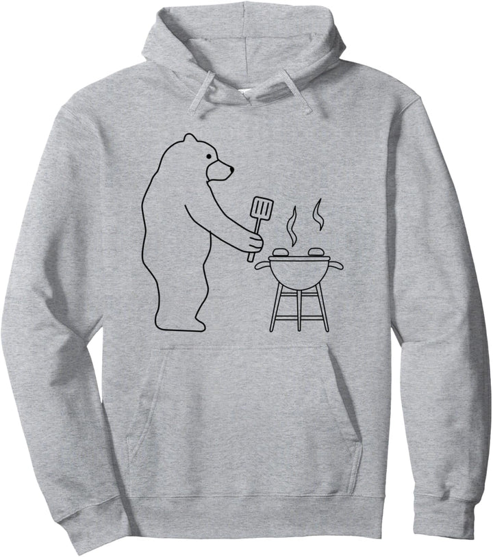Lustiger Bär Grillen Camping Natur Wildtiere Pullover Hoodie