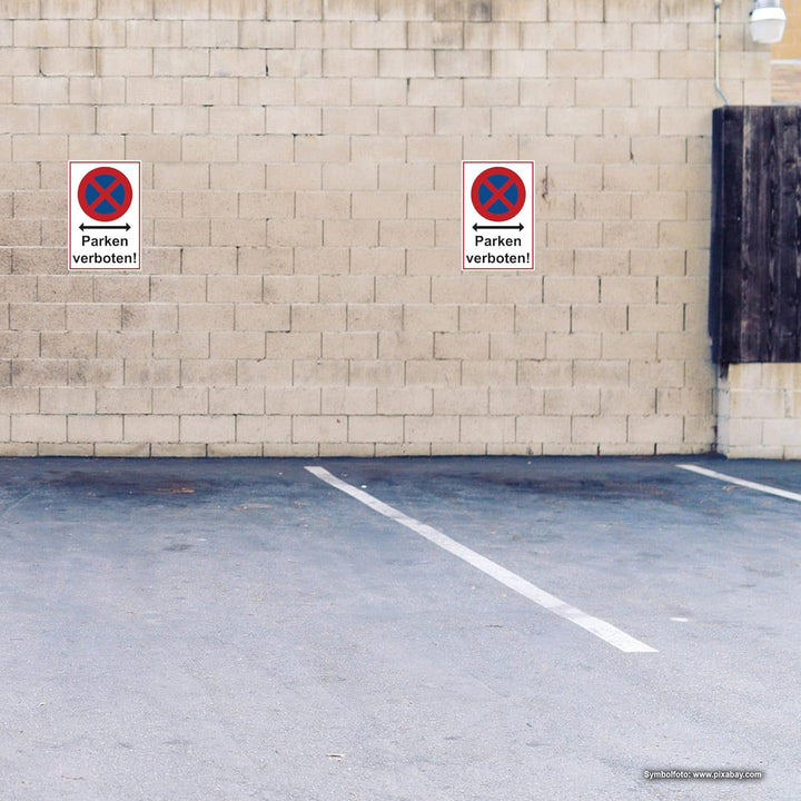 3 Stück XXL Absolutes halteverbot Schild 30 x 40 cm parken verboten aus stabiler PVC Hartschaumplatt