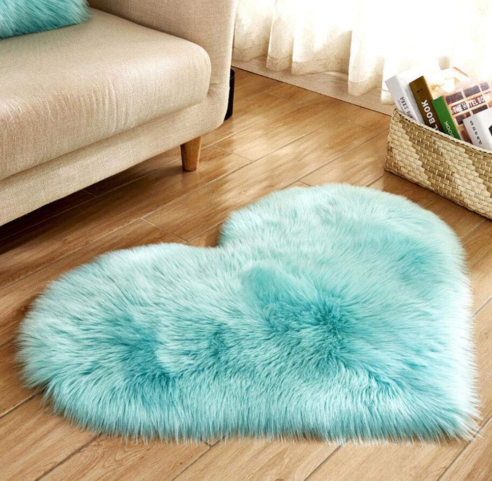Faux Lammfell Teppich Kunstfell Matte Sofa-Deco 29 (Light Blau, 70 * 90) 70*90CM Light Blue, 70*90CM