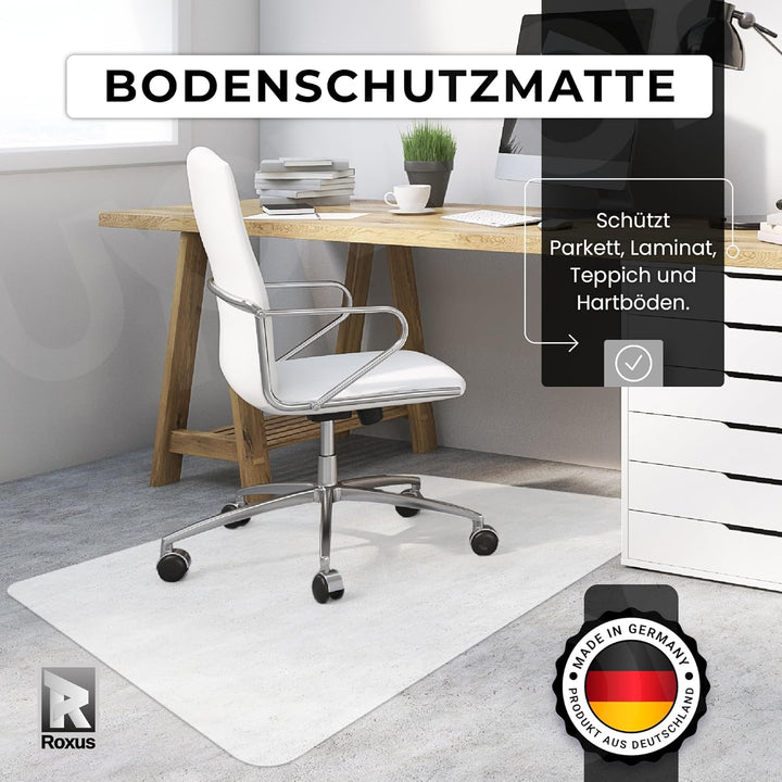 Roxus® Bodenschutzmatte Bürostuhl verschiedene Grössen (50x70cm, milchweiss) - Bürostuhl-Unterlage g