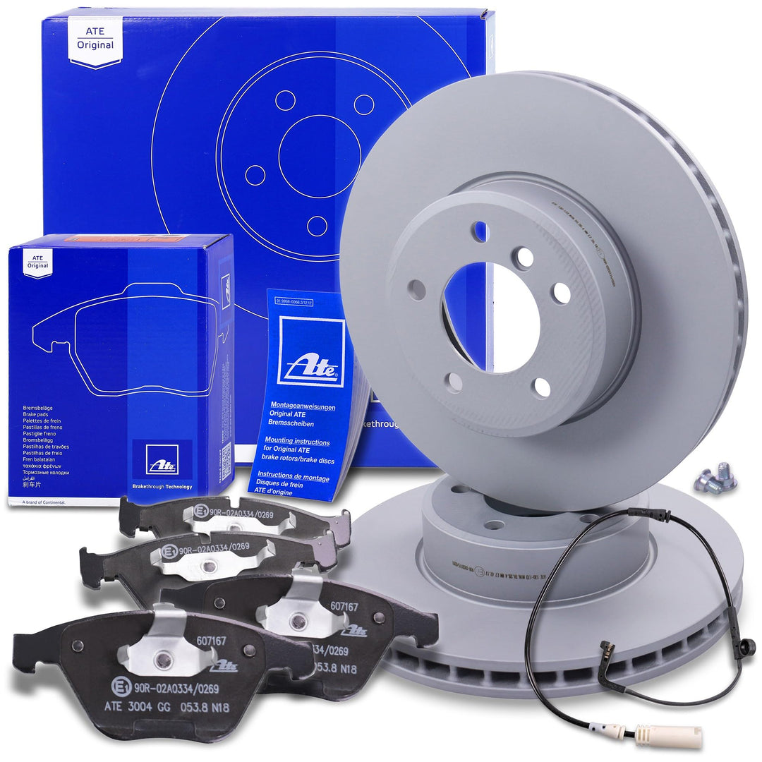 ATE Bremsenset Vorderachse inkl. Bremsscheiben vorne Ø 324 mm belüftet und Bremsbeläge vorne + Versc