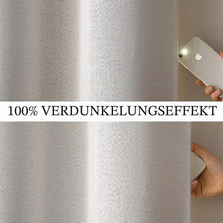 MIULEE Verdunklungsvorhänge mit ösen Gardinen Leinenoptik 2er Set 175 x 140 cm Grau Weiss Vorhang Bl