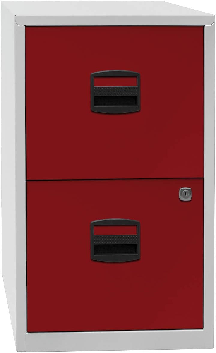 Bisley Home Hängeregistraturschrank PFA, 2 HR-Schubladen, Metall, 645 Lichtgrau, 40 x 41.3 x 67.2 cm