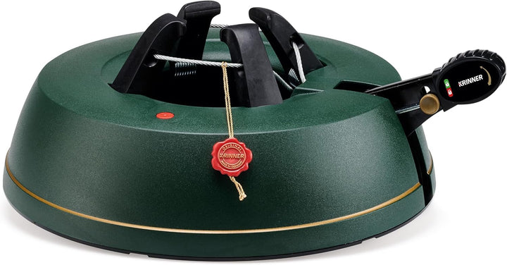 KRINNER Weihnachtsbaum Christbaumständer Comfort S Grün 34cm inkl. Fusspedal- und Einseiltechnik für