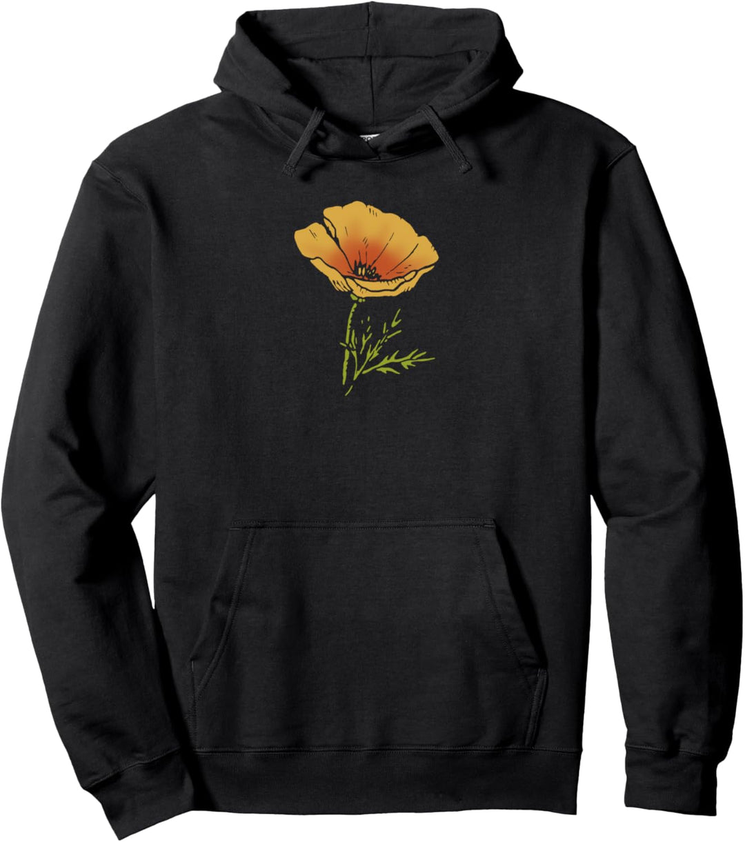 Trendy Simple Poppy Los Angeles Front & Back Pullover Hoodie