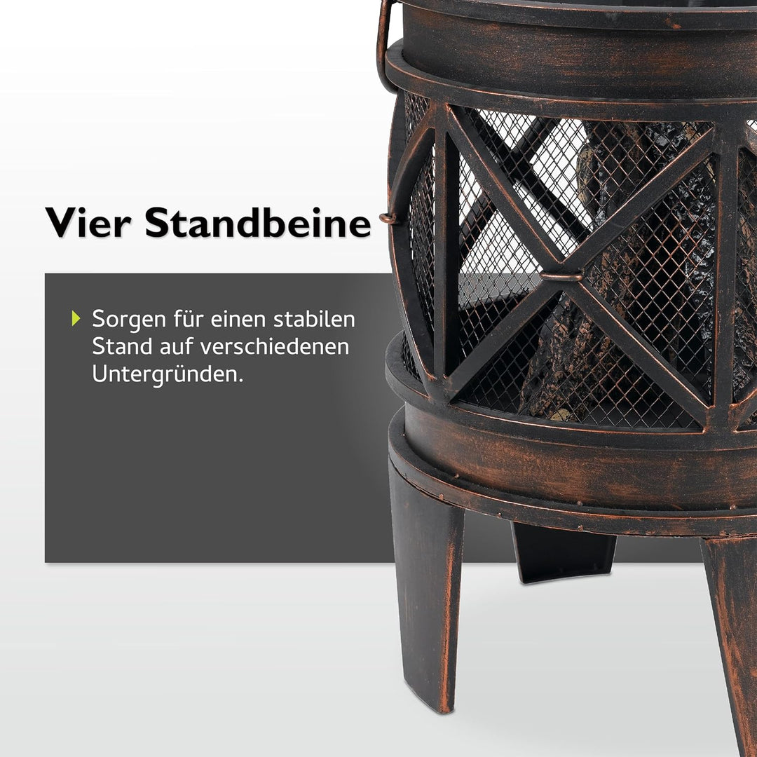 tepro Feuerstelle Gracewood, schwarz/bronze (42 x 42 x 53 cm)