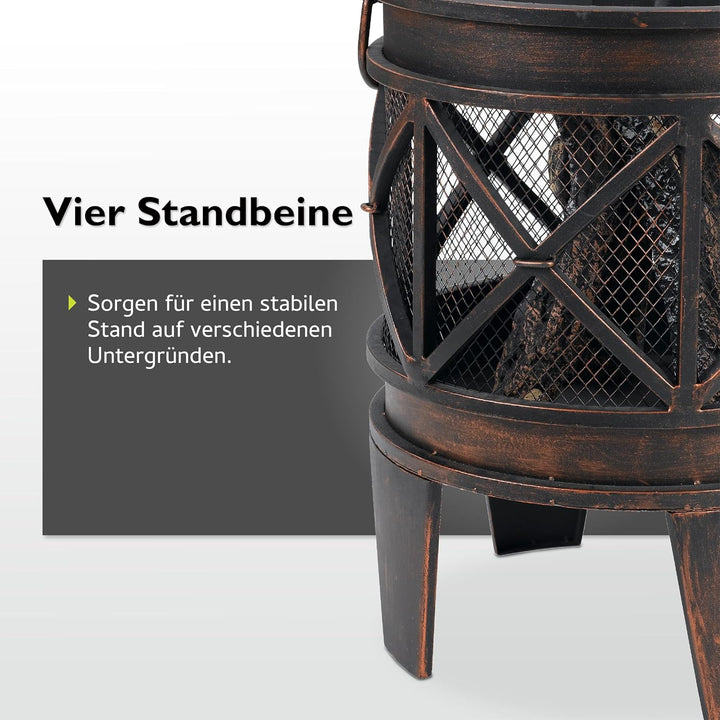 tepro Feuerstelle Gracewood, schwarz/bronze (42 x 42 x 53 cm)