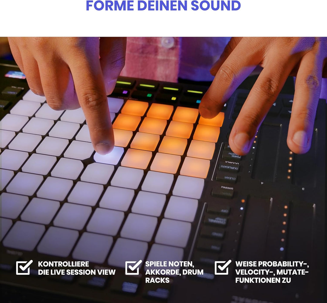 Akai Professional APC64 Ableton MIDI Controller mit 8 Touch Strips, Step Sequencer, 64 anschlagsdyna