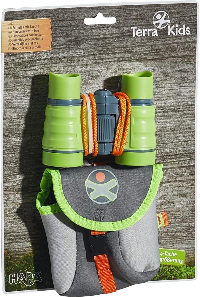 HABA Terra Kids Fernglas für Kinder mit 4-facher Vergrösserung inklusive Tasche – 1004132001