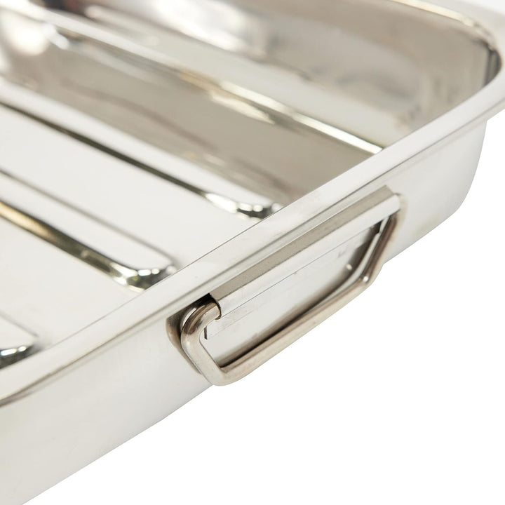 Ibili Bräter mit Griffen 35x19x5,5 cm aus Edelstahl, silber, 26 cm 35 x 19 x 5.5 cm, 35 x 19 x 5.5 c