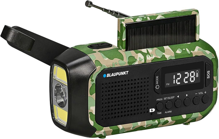 Blaupunkt ER20GC Notradio Solar AM FM Generator Handgenerator USB C Powerbank Taschenlampe LED Lesel