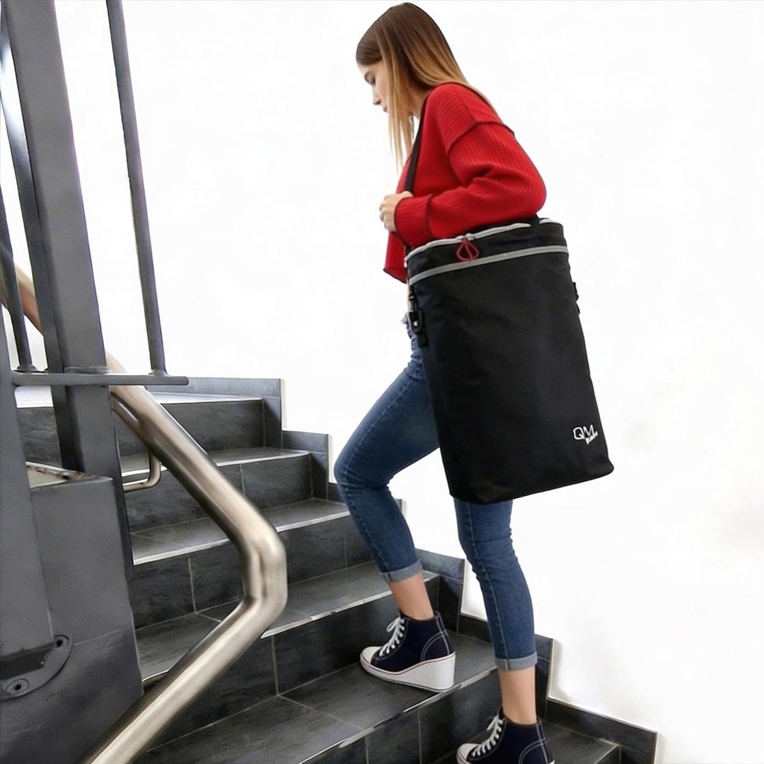 EINKAUFSTROLLEY XXL klappbar mit Kühltasche, robust, schwarz Alurahmen faltbar
