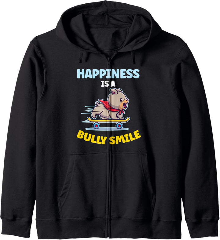 Lustiges Glück ist ein Bully Smile Skaten American Bully Kapuzenjacke